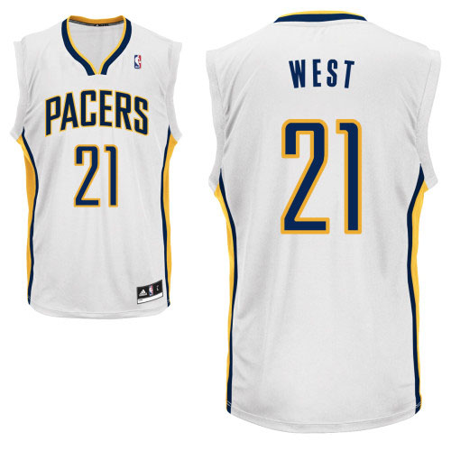 NBA Indiana Pacers 21 David West Authentic Home White Jersey